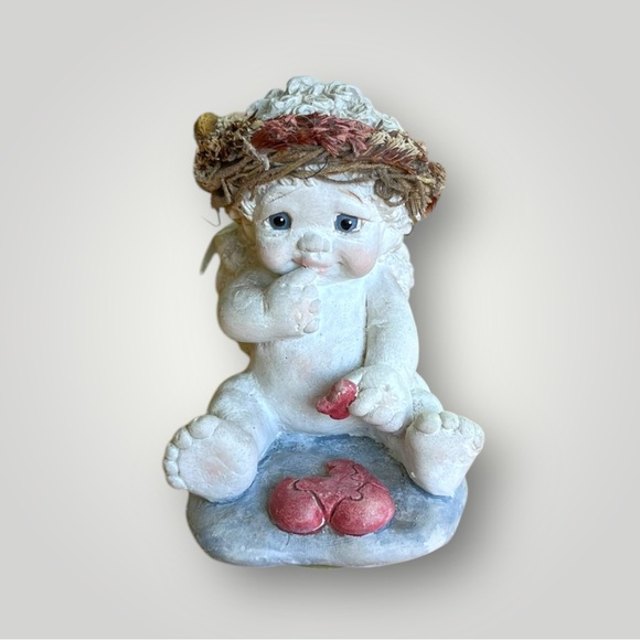 Other - Collectible Vintage Westland Dreamsicle Angel Holding Puzzle Piece Heart